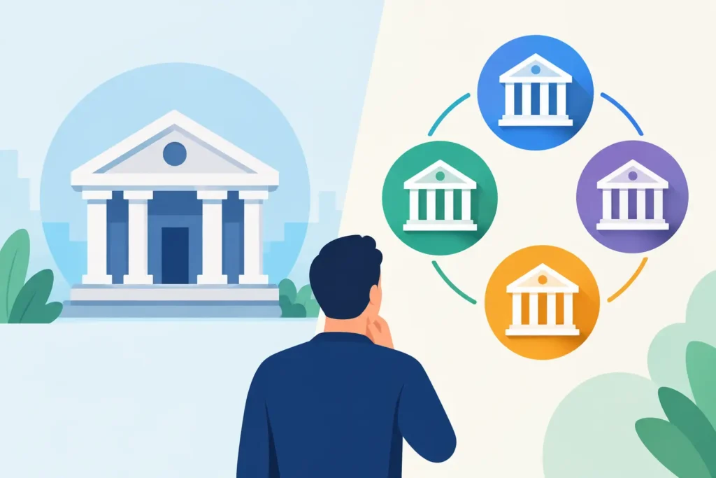 Banco único versus múltiplas instituições